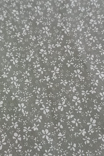 Tissu coton FLEURS kaki