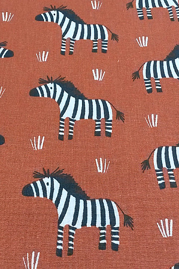Tissu coton ZEBRA marron
