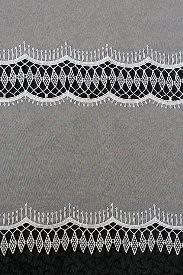 Rideau de luxe brodé GERSTER 11050 ornement blanc