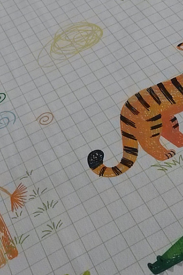 Tissu déco enfant ZOO dessin animé