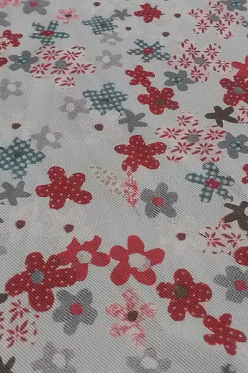 Tissu déco enfant FLEURS rouge