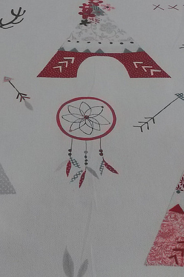 Tissu déco enfant TYPÍ rouge