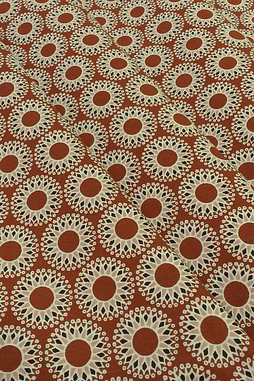 Tissu coton MALAWA brique