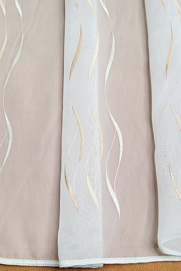 Rideau en voile avec broderie beige Gerster 195/0200