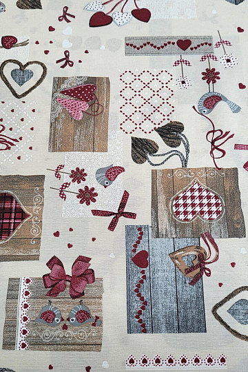 Tissu déco TM PATCHWORK bordeaux
