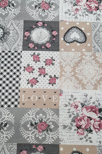 Tissu déco LIA patchwork gris
