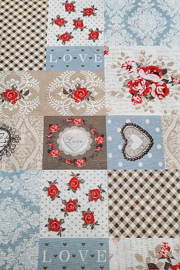Tissu déco LIA patchwork beige