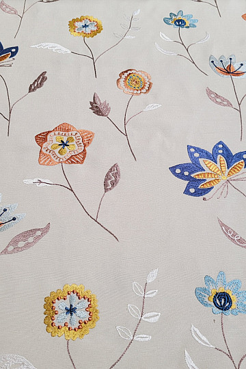 Tissu déco brodé fleurs RICHMOND multi