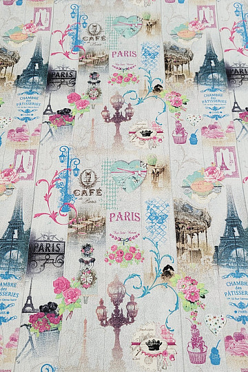 Tissu déco PARIS impression numérique 3D