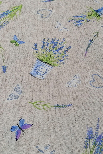 Tissu déco LAVANDE bleu