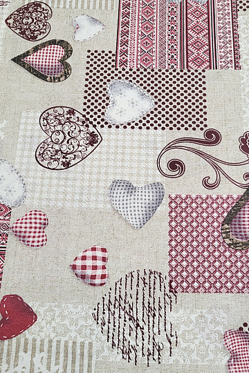 Tissu déco MAX LOVE bordeaux
