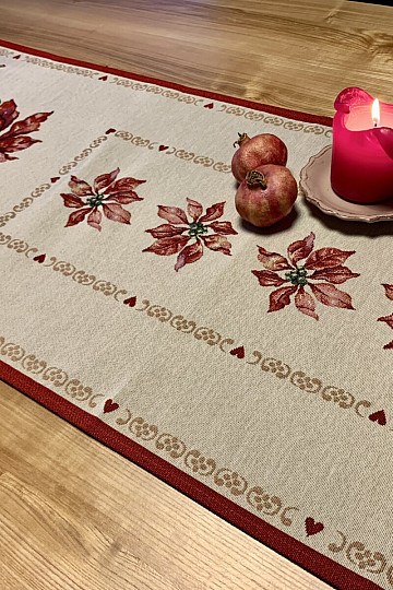 Nappe Gobelin Rose de Noël