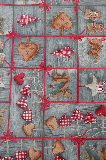 Tissu déco COUNTRY Noël gris