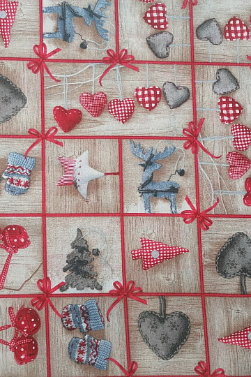 Tissu décoratif COUNTRY Noël marron