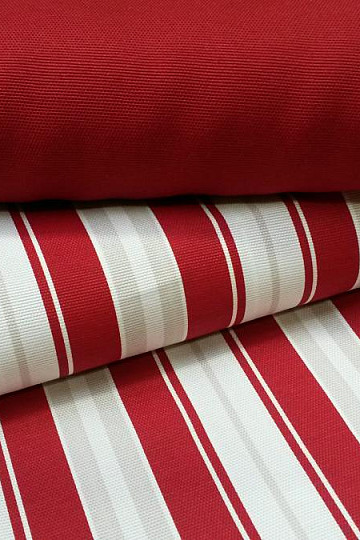 Tissu déco rayure rouge