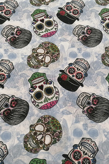 tissu décoratif SKULL vaudou