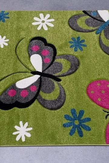 Tapis pièce enfant Papillons verts