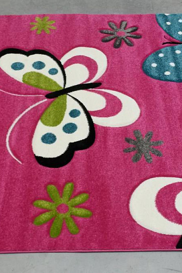 Tapis pièce enfant PAPILLONS ROSE