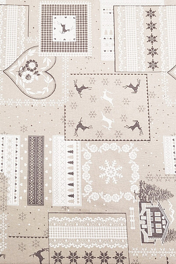 Tissu de Noël déco CASA gris