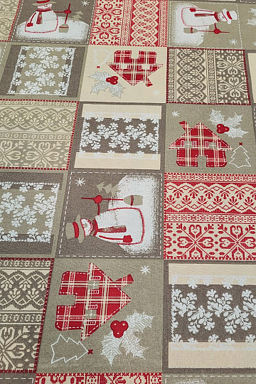 Tissu décoratif de Noël BONHOMME DE NEIGE I