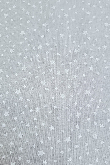 Tissu coton gris ÉTOILES