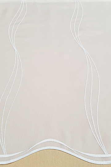Rideau de luxe brodé blanc GERSTER 556/0001 blanc
