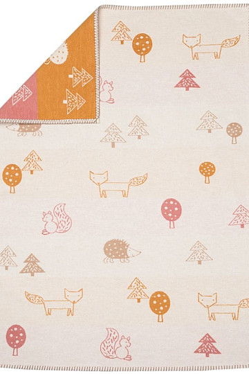 Couverture enfant en coton DF Animaux 100x75