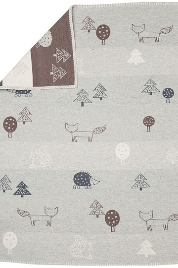 Couverture enfant en coton DF Animaux 100x75