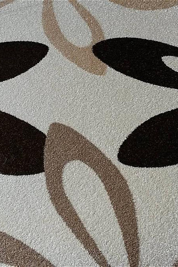 Tapis rond KARMEL fleurs crème
