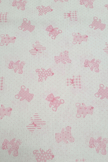 Tissu coton BABY TEDDY rose
