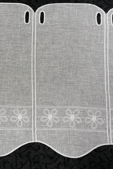 vitrail rideau fleurs 11383 blanc