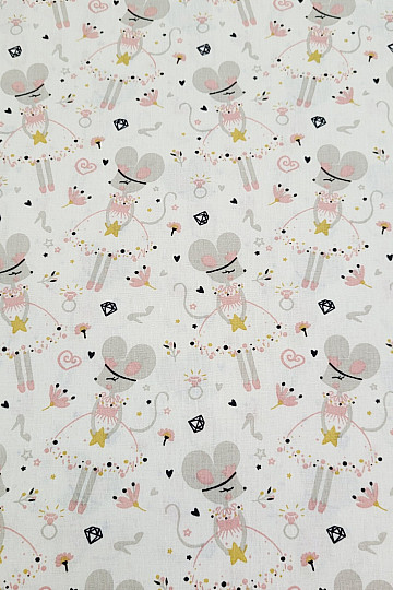 Tissu en coton MICE gris