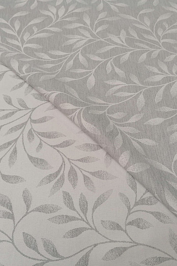 Tissu jacquard déco NIGHT LEAFS gris