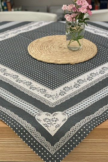 Nappe tapisserie et châle SELSKÁ JIZBA gris
