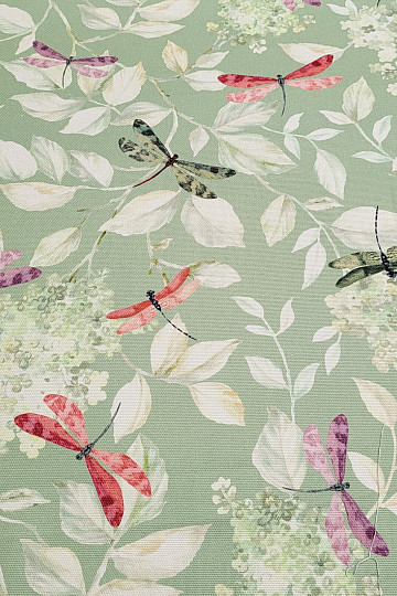 Tissu décoratif ROSETO DRAGONFLY gris-vert