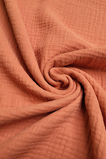 Tissu coton marsala GAZE