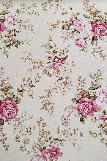 Tissu décoratif ROSE RAKEL blanc