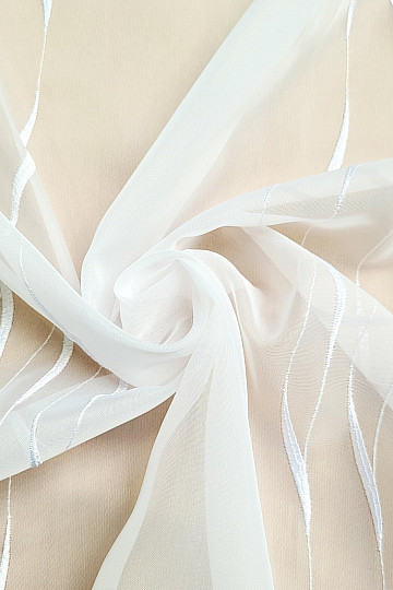 Rideau blanc de luxe brodé GERSTER 195/0001