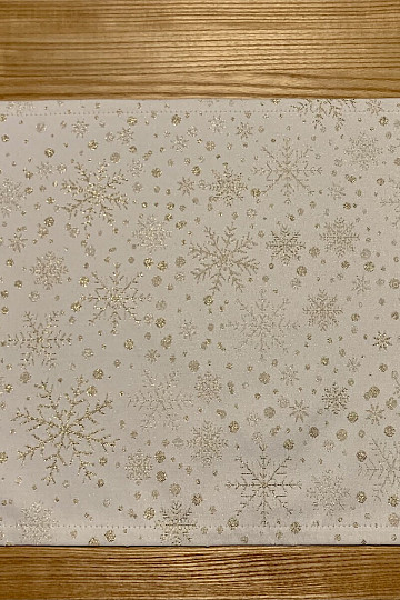 Décor de table de Noël FLOCONS ET OR