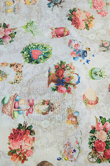 Tissu décoratif ROMANCE DE PÂQUES
