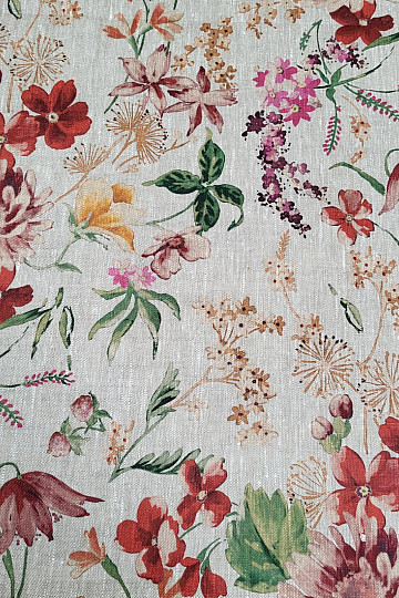 Tissu lin FLEURS DE PRÉS