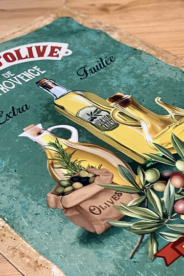 Torchon design rétro HUILE D&#39;OLIVE