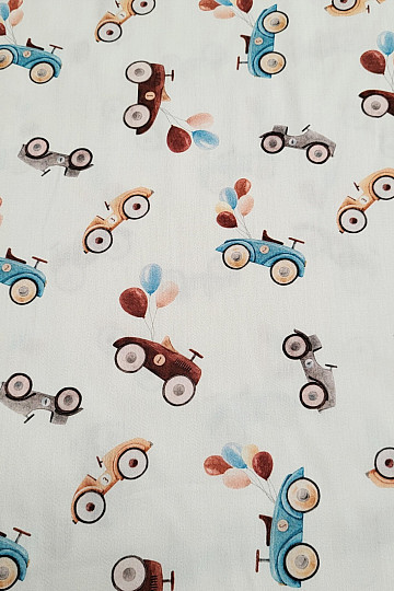 Satin de coton pour enfants imprimé numérique CARS