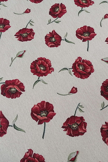 Tissu à tapisserie LOUP COQUELICOT