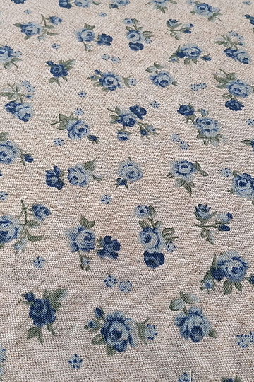 Tissu déco ROSE bleu