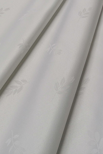 Tissu déco FEUILLES blanc
