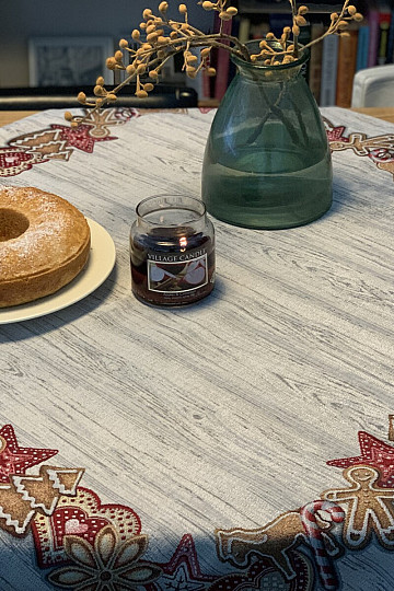 Nappe et écharpe en tapisserie PAIN DÉPICES DE NOËL
