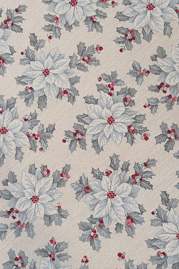 Tissu à tapisserie ÉTOILE DE NOËL argent