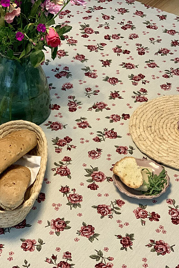 Nappe et foulard en tapisserie EDEN ROSES