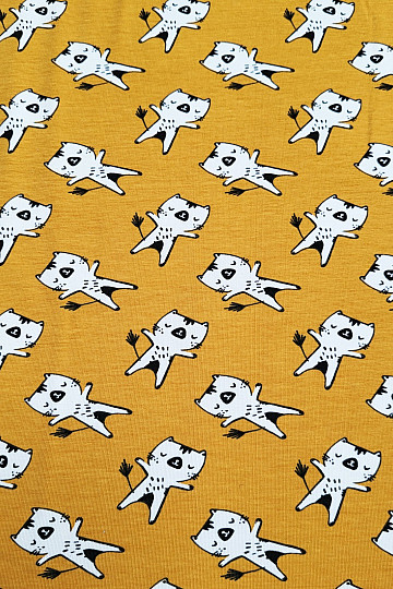 Tricot en coton CHATONS ocre